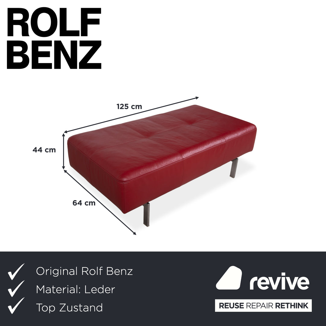 Rolf Benz Dono 6100 Leder Hocker Rot
