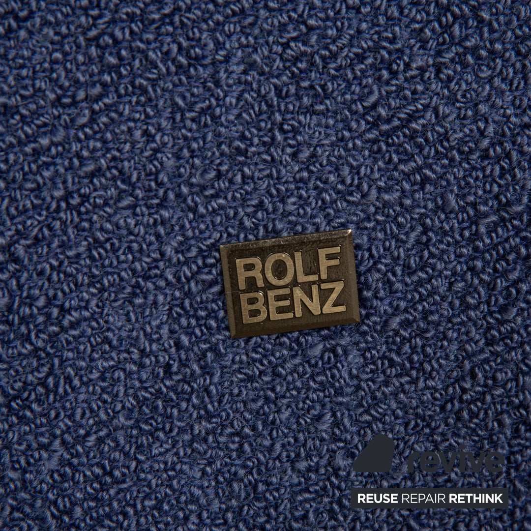 Rolf Benz Dono 6100 fabric three-seater blue sofa couch manual function