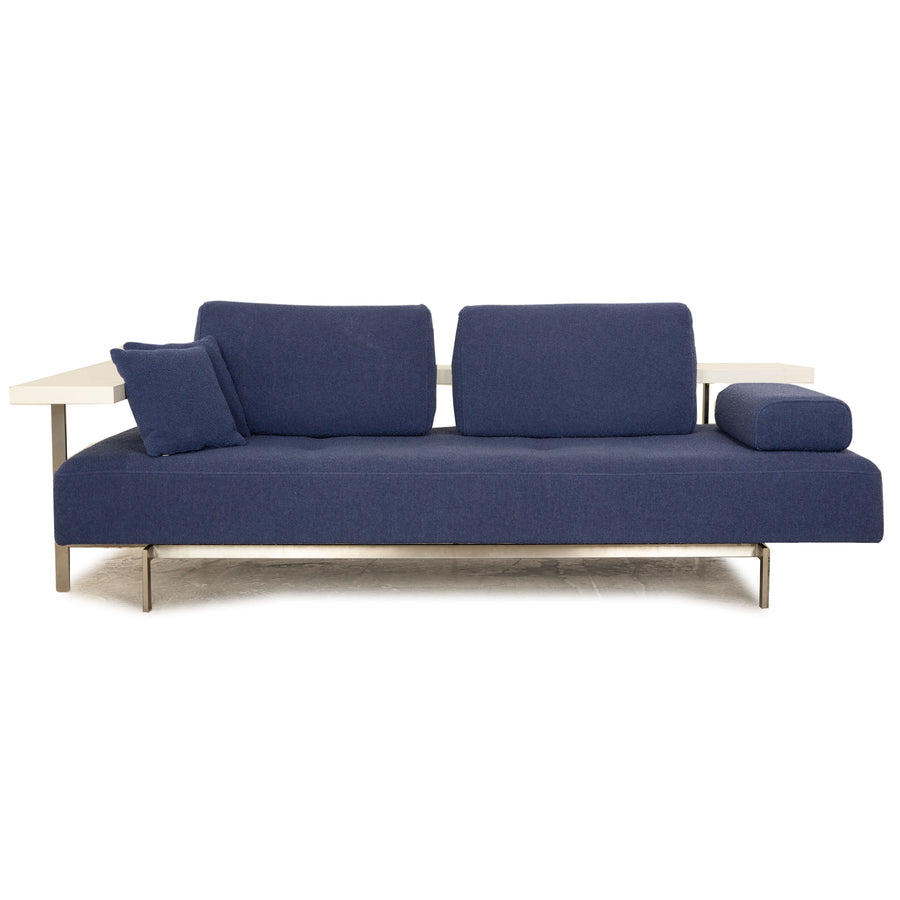 Rolf Benz Dono 6100 fabric three-seater blue sofa couch manual function
