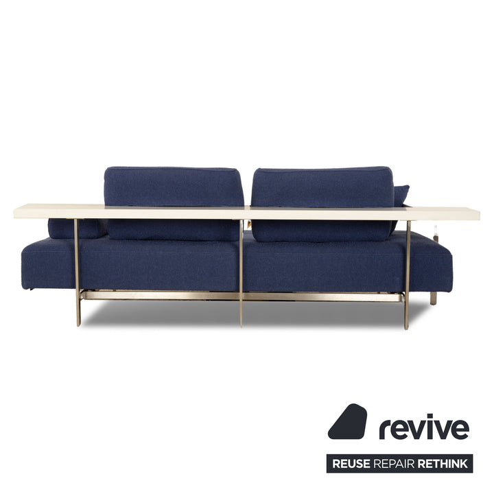 Rolf Benz Dono 6100 fabric three-seater blue sofa couch manual function