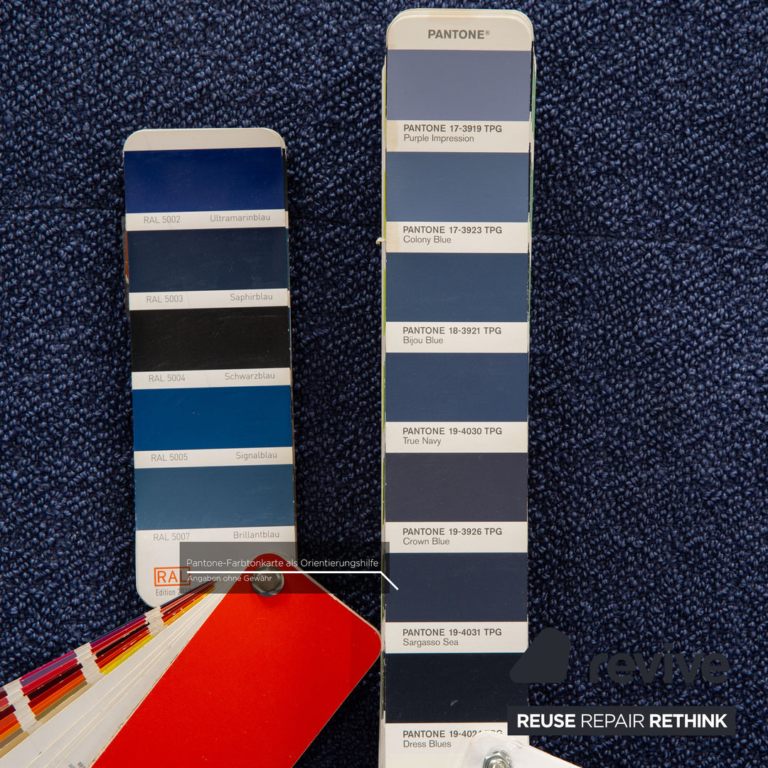 Rolf Benz Dono 6100 fabric three-seater blue sofa couch manual function