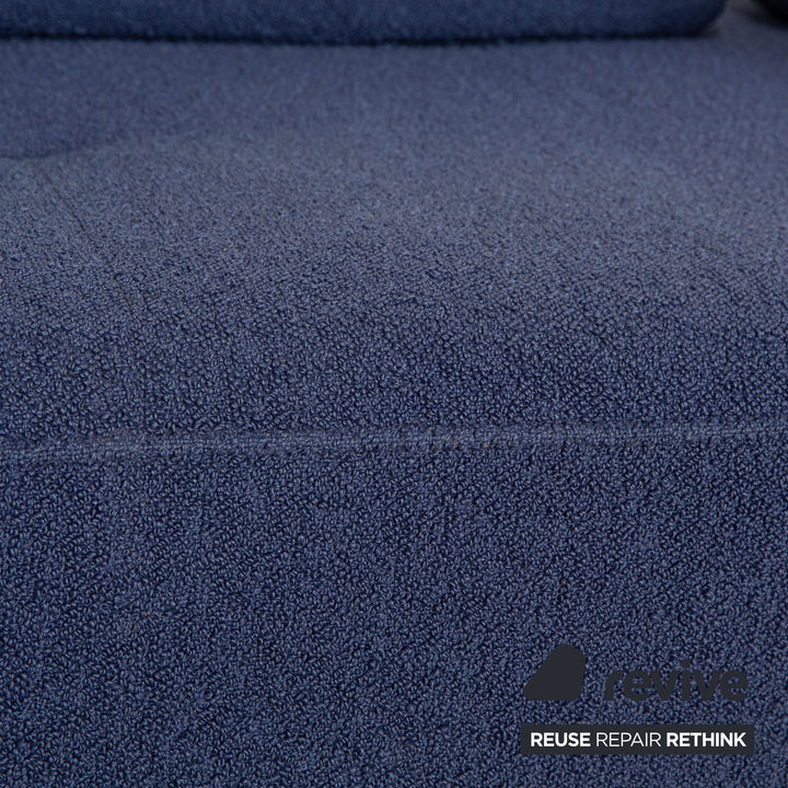 Rolf Benz Dono 6100 fabric three-seater blue sofa couch manual function