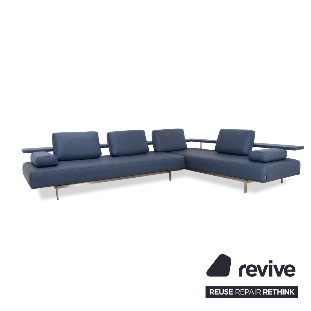 Rolf Benz Dono 6100 vegan leather corner sofa blue sofa couch new cover