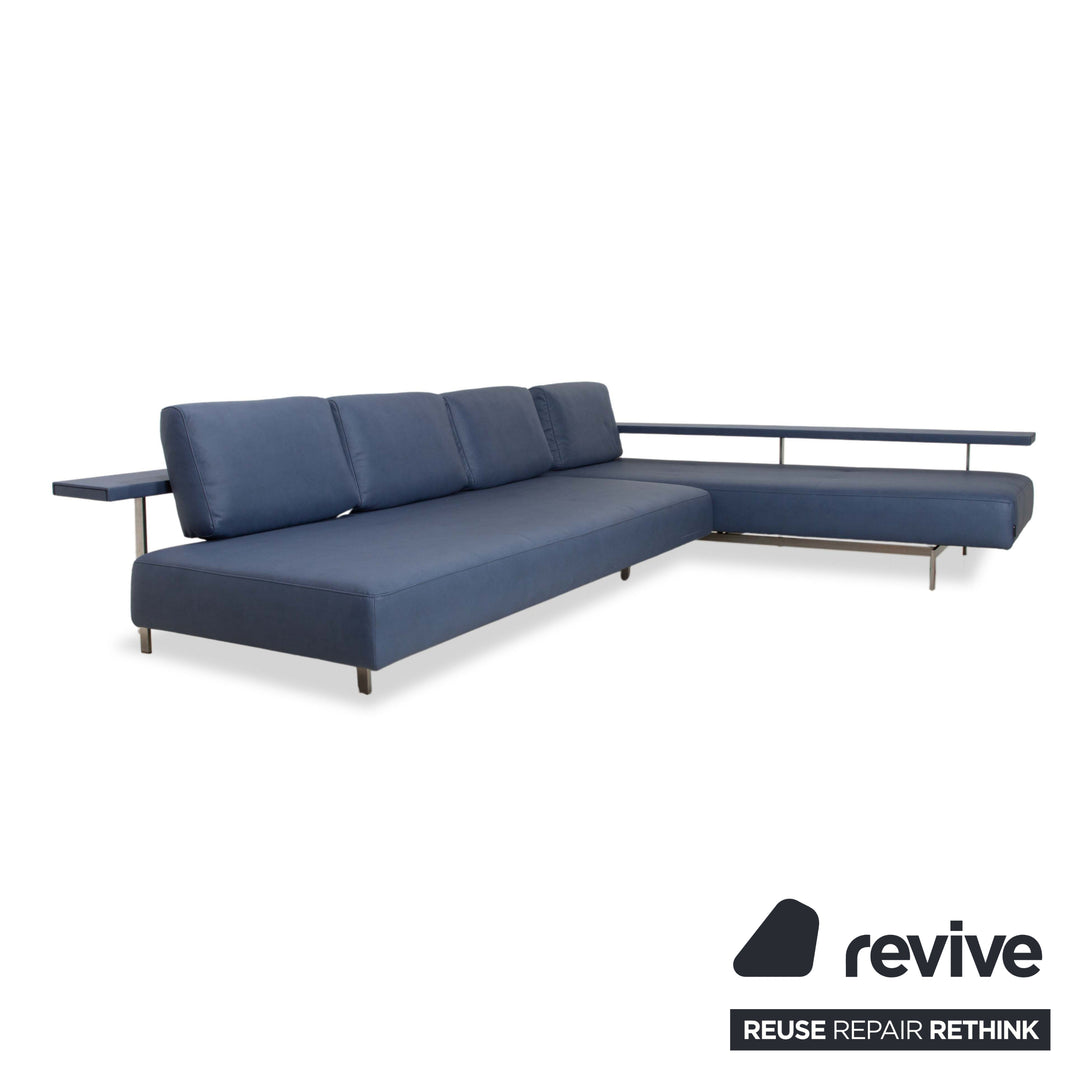 Rolf Benz Dono 6100 vegan leather corner sofa blue sofa couch new cover
