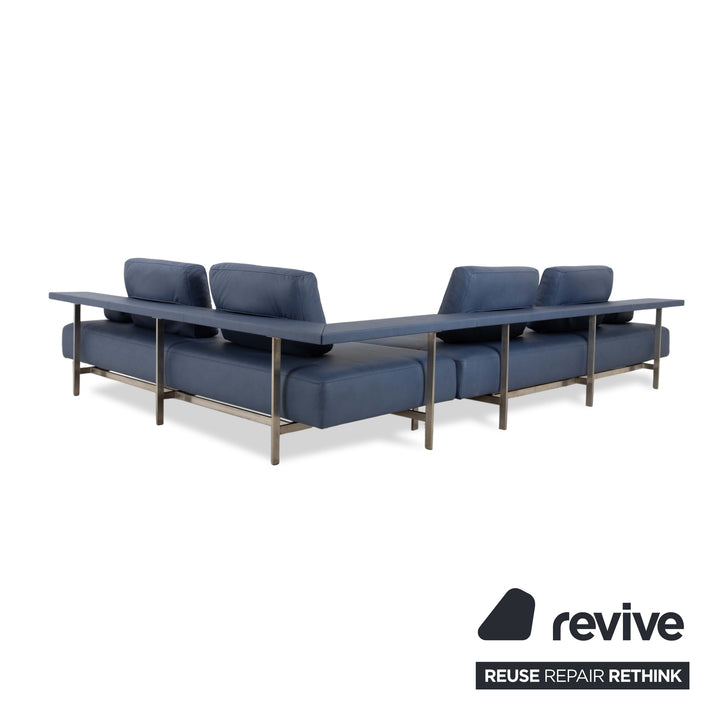 Rolf Benz Dono 6100 vegan leather corner sofa blue sofa couch new cover