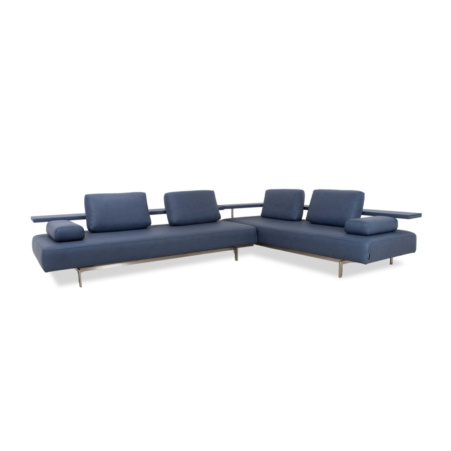 Rolf Benz Dono 6100 vegan leather corner sofa blue sofa couch new cover