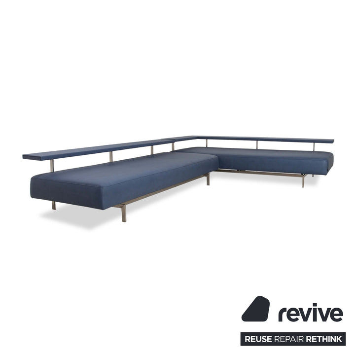 Rolf Benz Dono 6100 vegan leather corner sofa blue sofa couch new cover