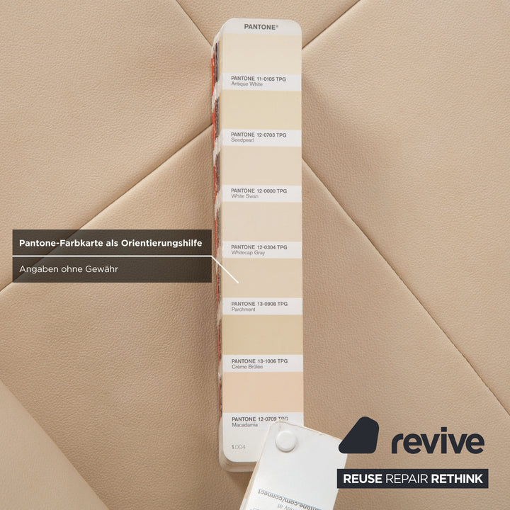 Rolf Benz Dono 6100 veganes Leder Ecksofa Creme Sofa Couch manuelle Funktion Neubezug