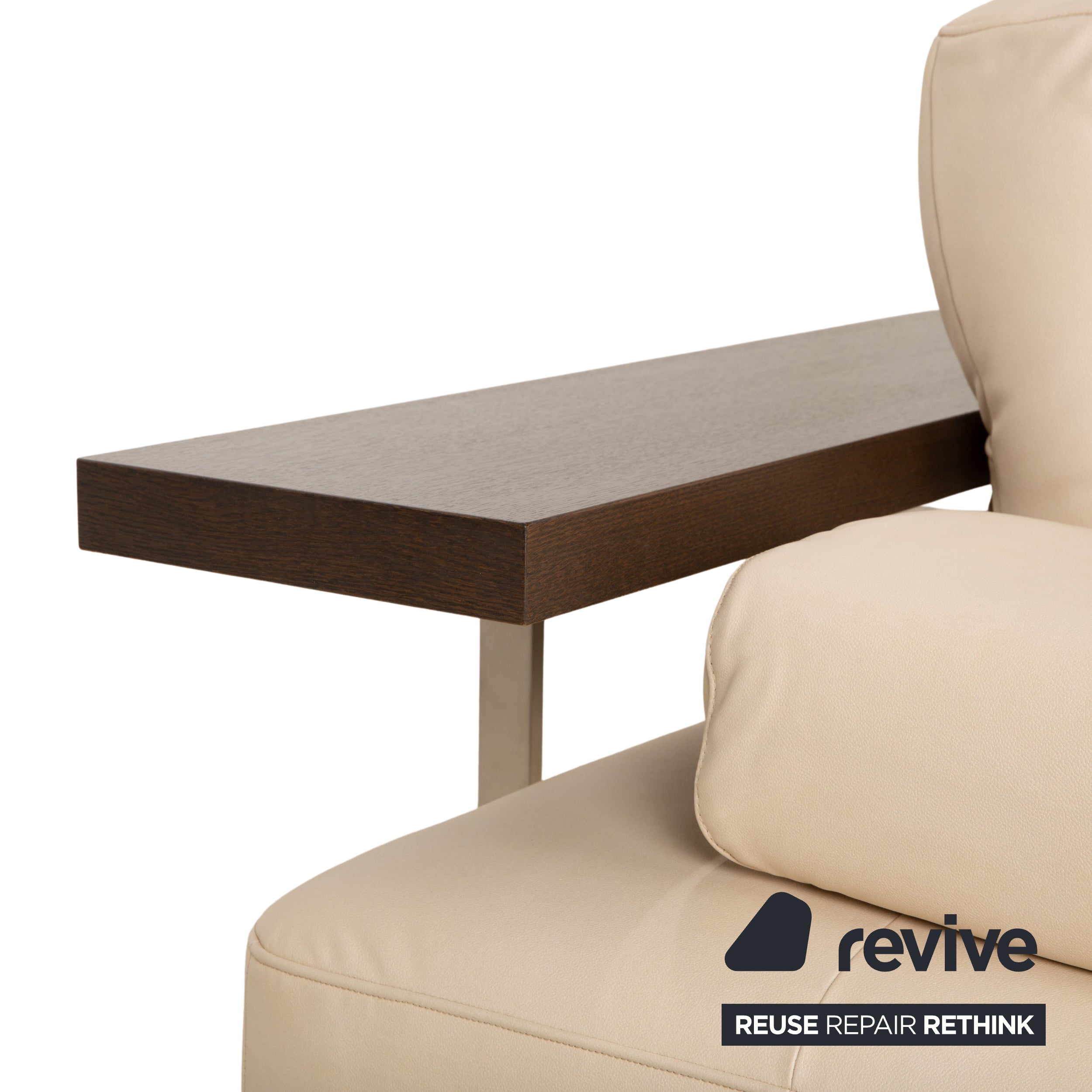 Rolf Benz Dono 6100 veganes Leder Ecksofa Creme Sofa Couch manuelle Funktion Neubezug