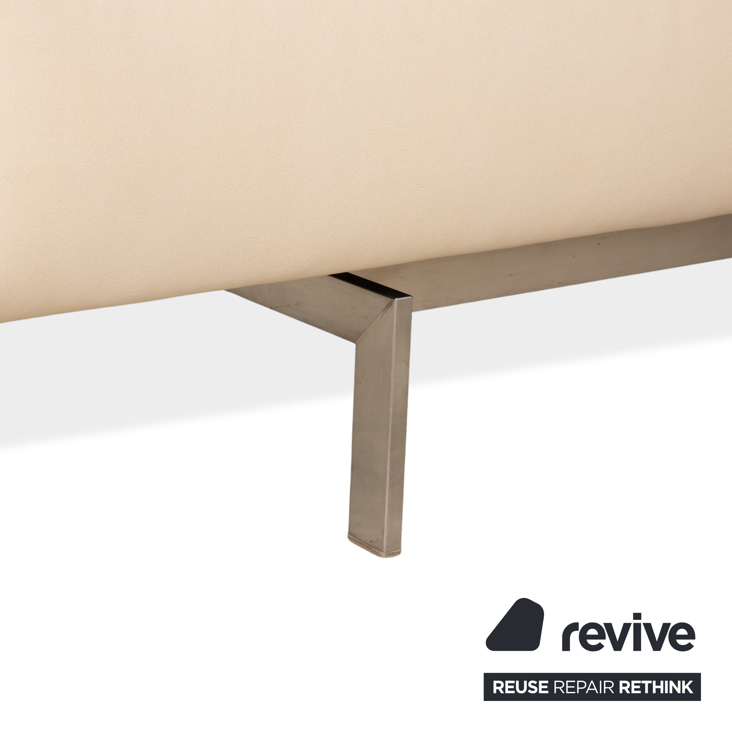 Rolf Benz Dono 6100 veganes Leder Ecksofa Creme Sofa Couch manuelle Funktion Neubezug