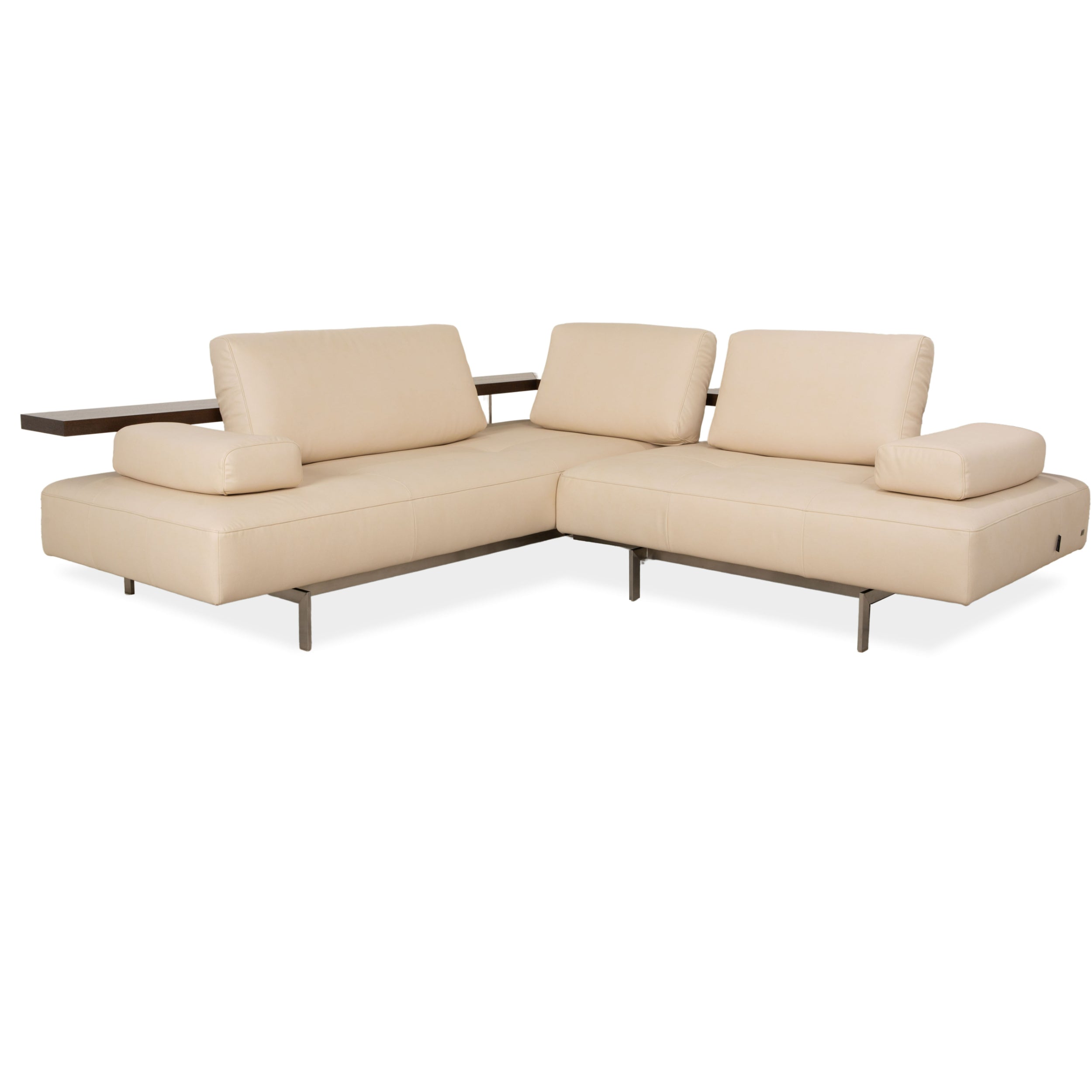 Rolf Benz Dono 6100 veganes Leder Ecksofa Creme Sofa Couch manuelle Funktion Neubezug