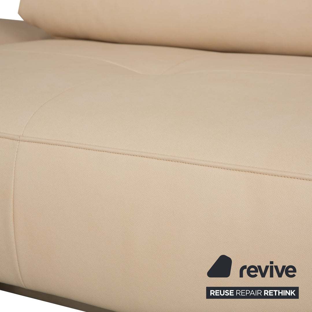 Rolf Benz Dono 6100 veganes Leder Ecksofa Creme Sofa Couch manuelle Funktion Neubezug