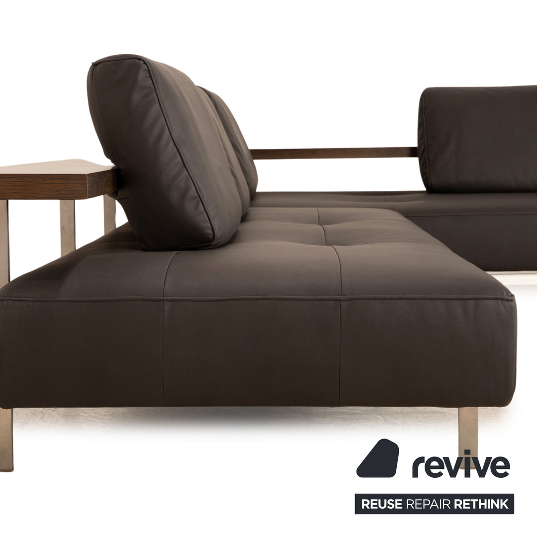 Rolf Benz Dono 6100 vegan leather corner sofa dark grey sofa couch new cover