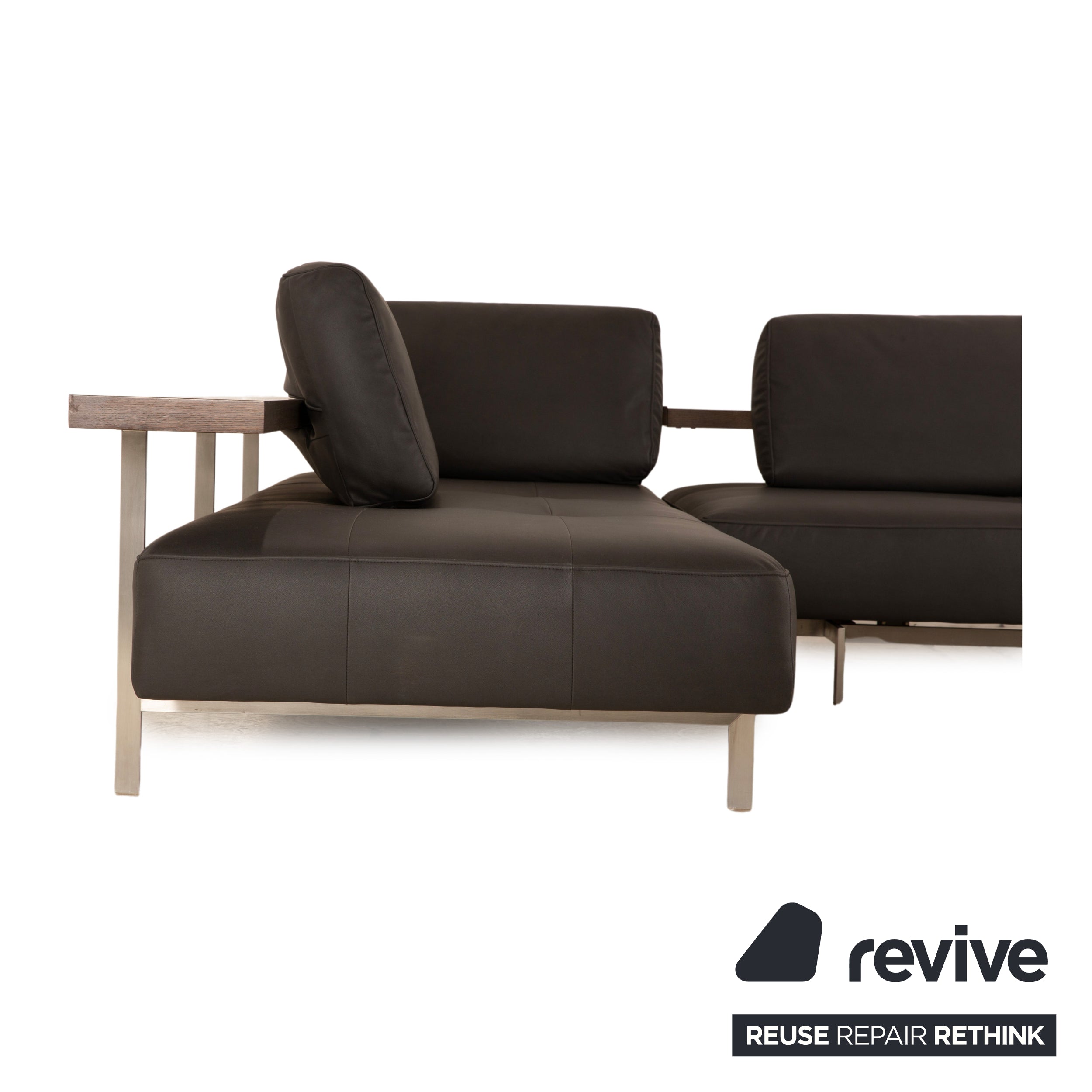 Rolf Benz Dono 6100 veganes Leder Ecksofa Dunkelgrau Sofa Couch Neubezug