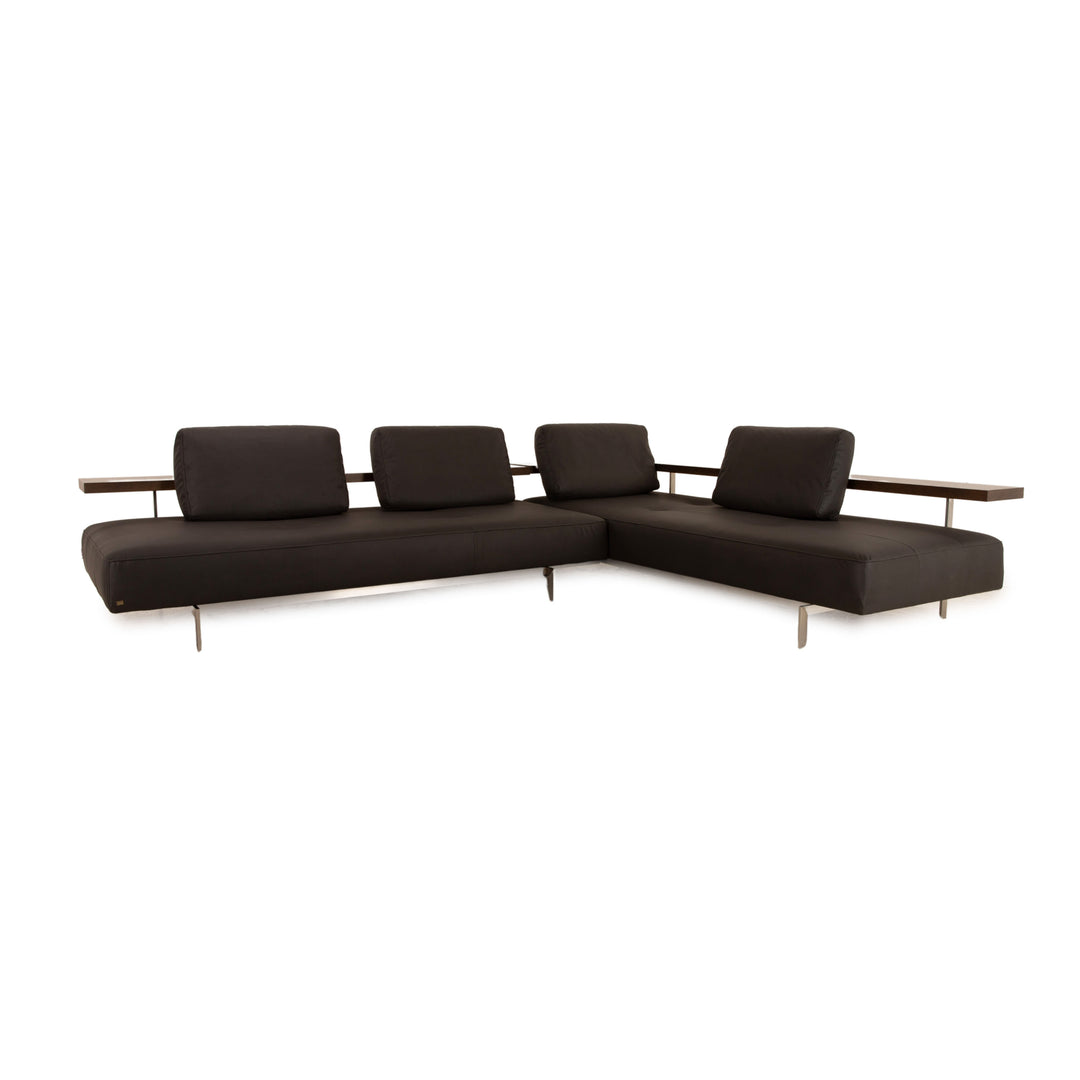 Rolf Benz Dono 6100 vegan leather corner sofa dark grey sofa couch new cover