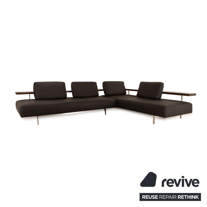 Rolf Benz Dono 6100 vegan leather corner sofa dark grey sofa couch new cover