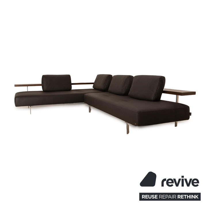 Rolf Benz Dono 6100 vegan leather corner sofa dark grey sofa couch new cover