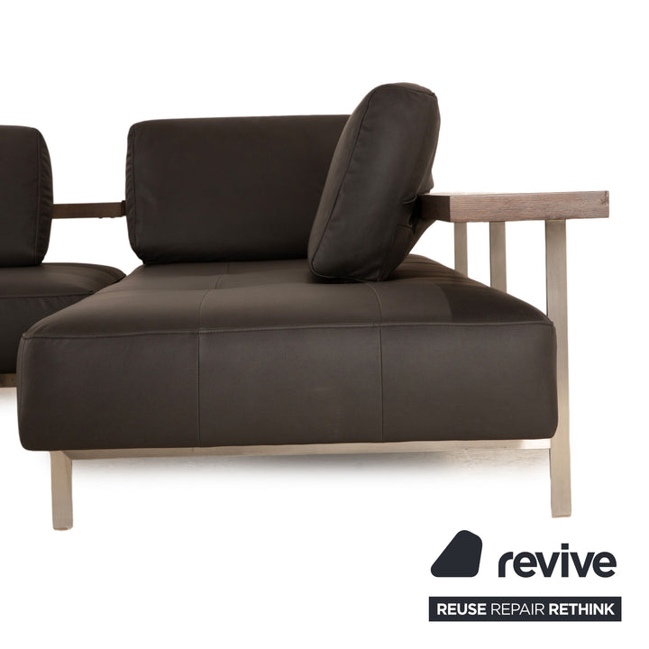 Rolf Benz Dono 6100 vegan leather corner sofa dark grey sofa couch new cover