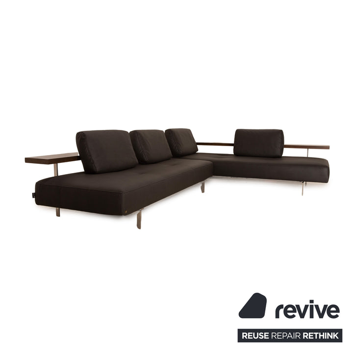 Rolf Benz Dono 6100 vegan leather corner sofa dark grey sofa couch new cover