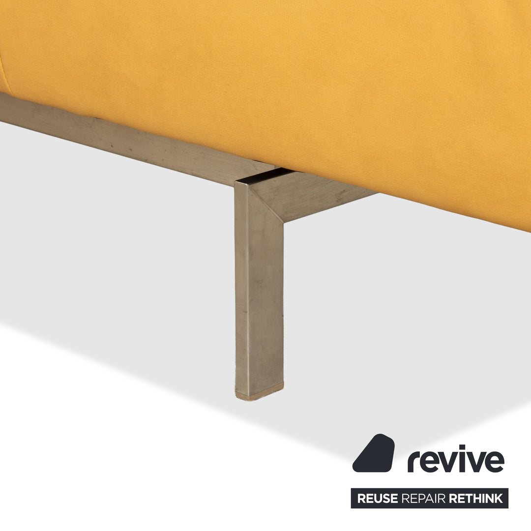 Rolf Benz Dono 6100 vegan leather corner sofa, yellow mango, reupholstered GAVIN 106 sofa couch