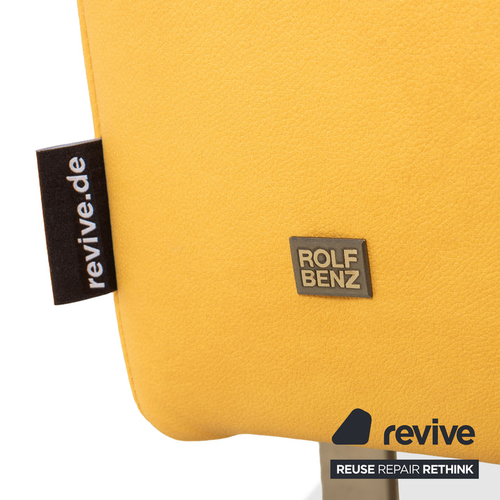 Rolf Benz Dono 6100 vegan leather corner sofa, yellow mango, reupholstered GAVIN 106 sofa couch