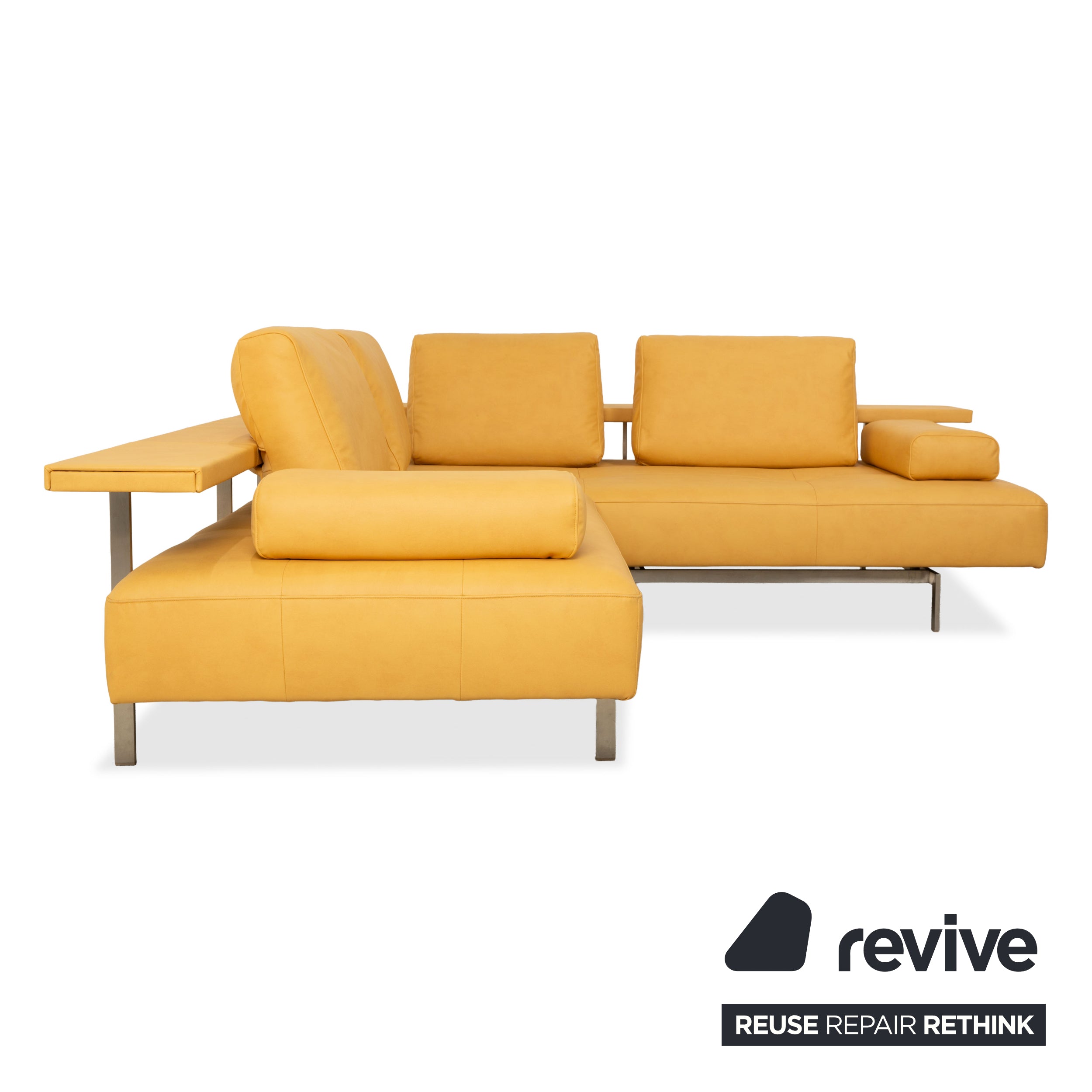 Rolf Benz Dono 6100 veganes Leder Ecksofa Gelb Mango Neubezug GAVIN 106 Sofa Couch