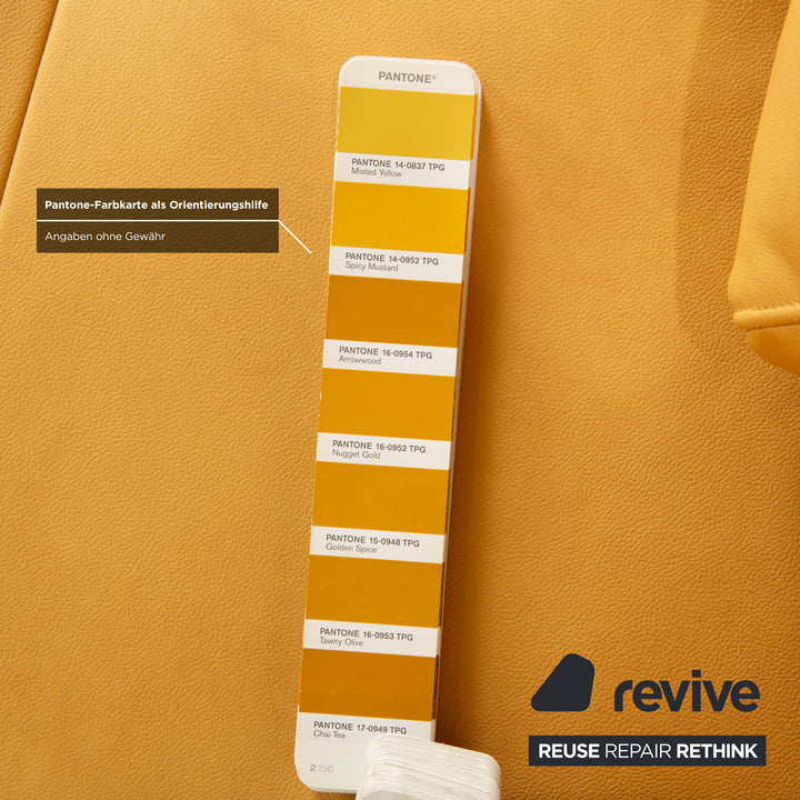 Canapé d'angle Rolf Benz Dono 6100 en cuir végan, jaune mangue, canapé GAVIN 106 retapissé