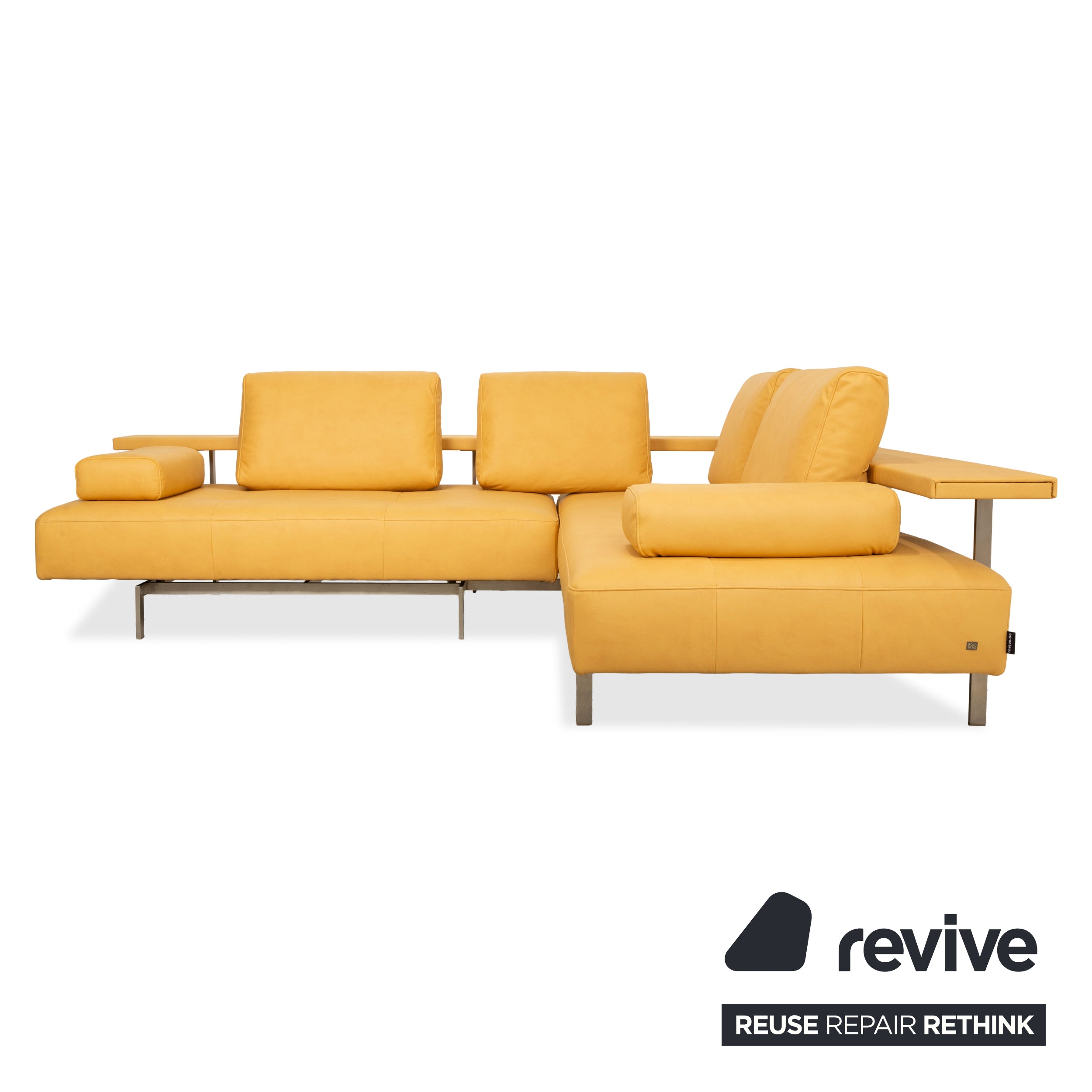 Rolf Benz Dono 6100 veganes Leder Ecksofa Gelb Mango Neubezug GAVIN 106 Sofa Couch