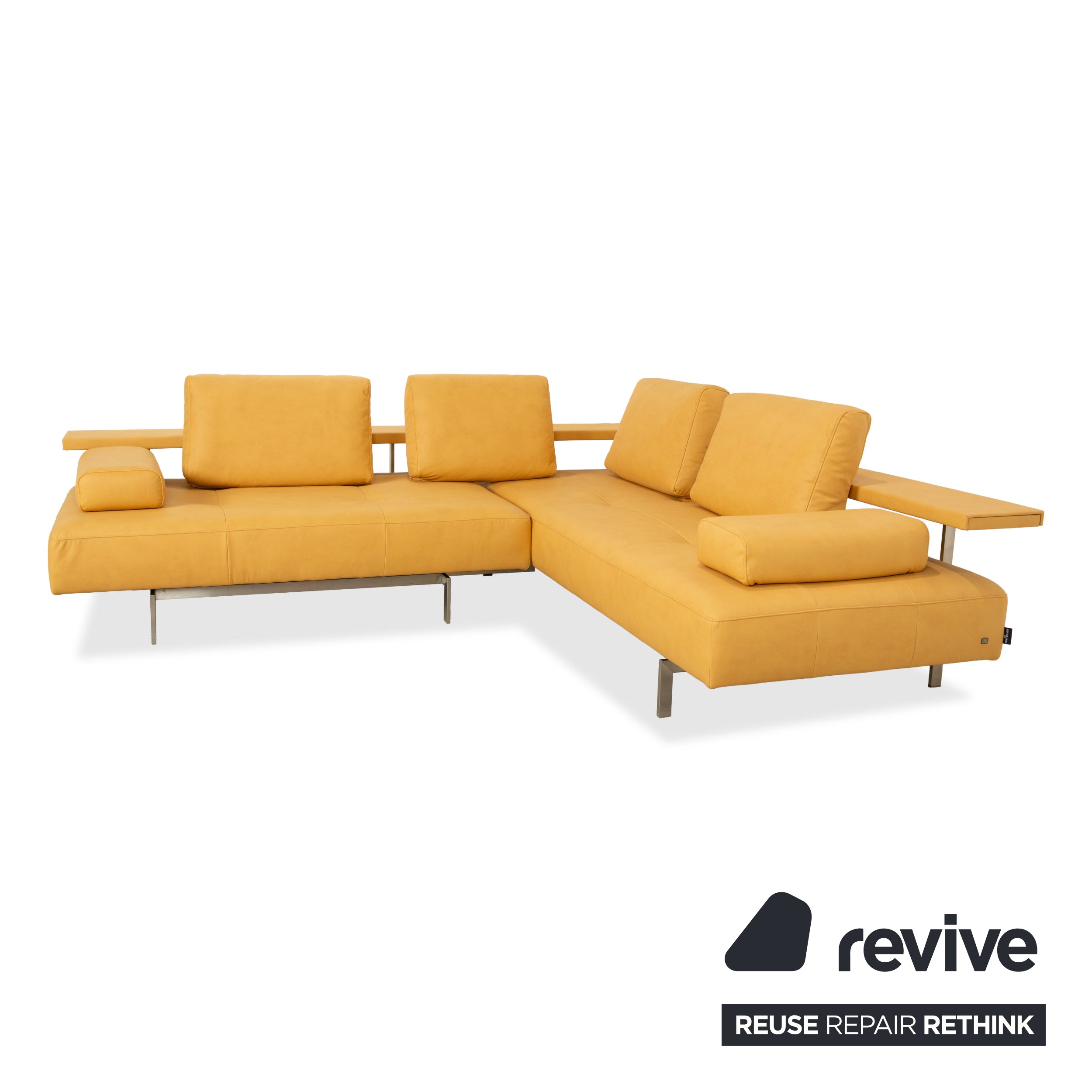 Rolf Benz Dono 6100 veganes Leder Ecksofa Gelb Mango Neubezug GAVIN 106 Sofa Couch