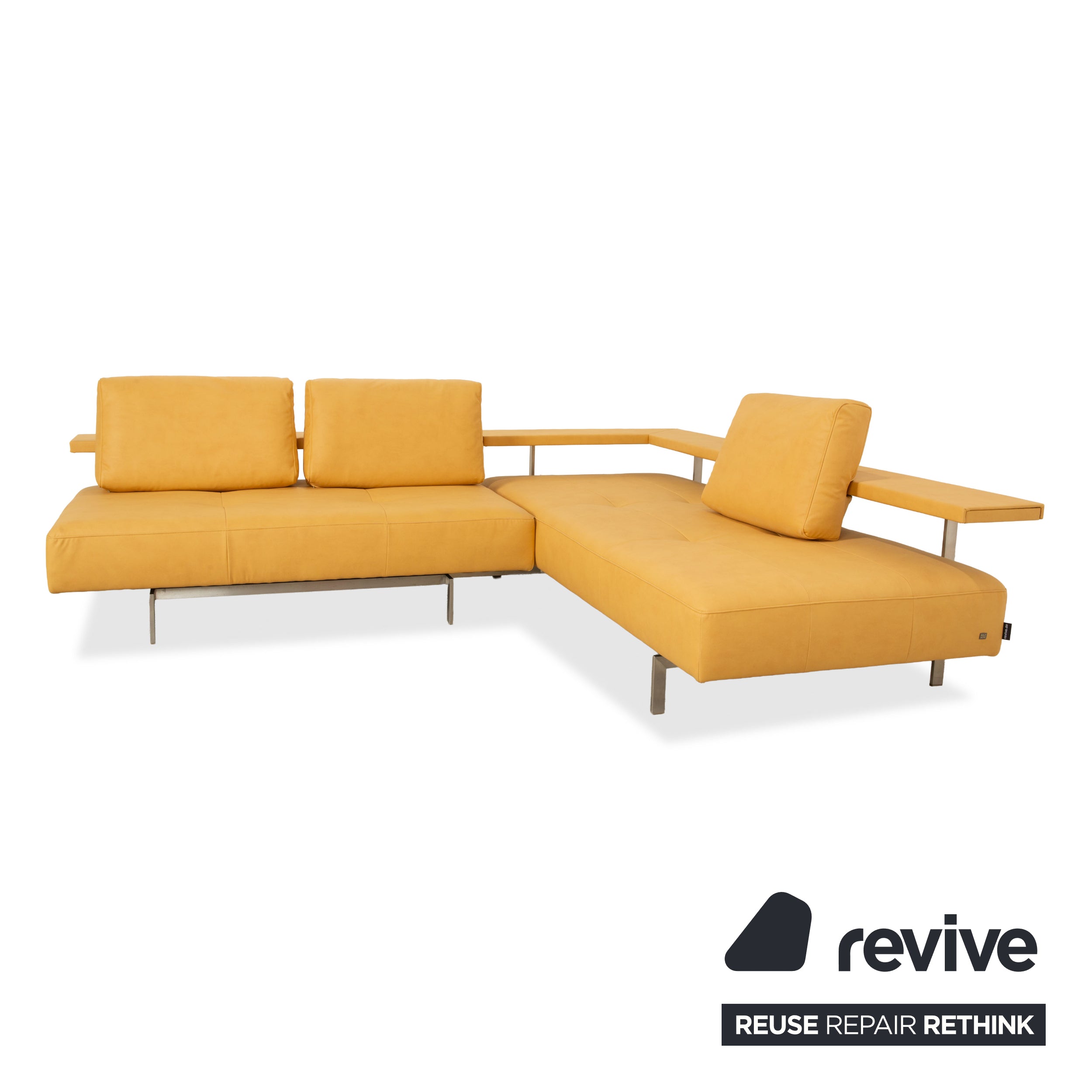 Rolf Benz Dono 6100 veganes Leder Ecksofa Gelb Mango Neubezug GAVIN 106 Sofa Couch