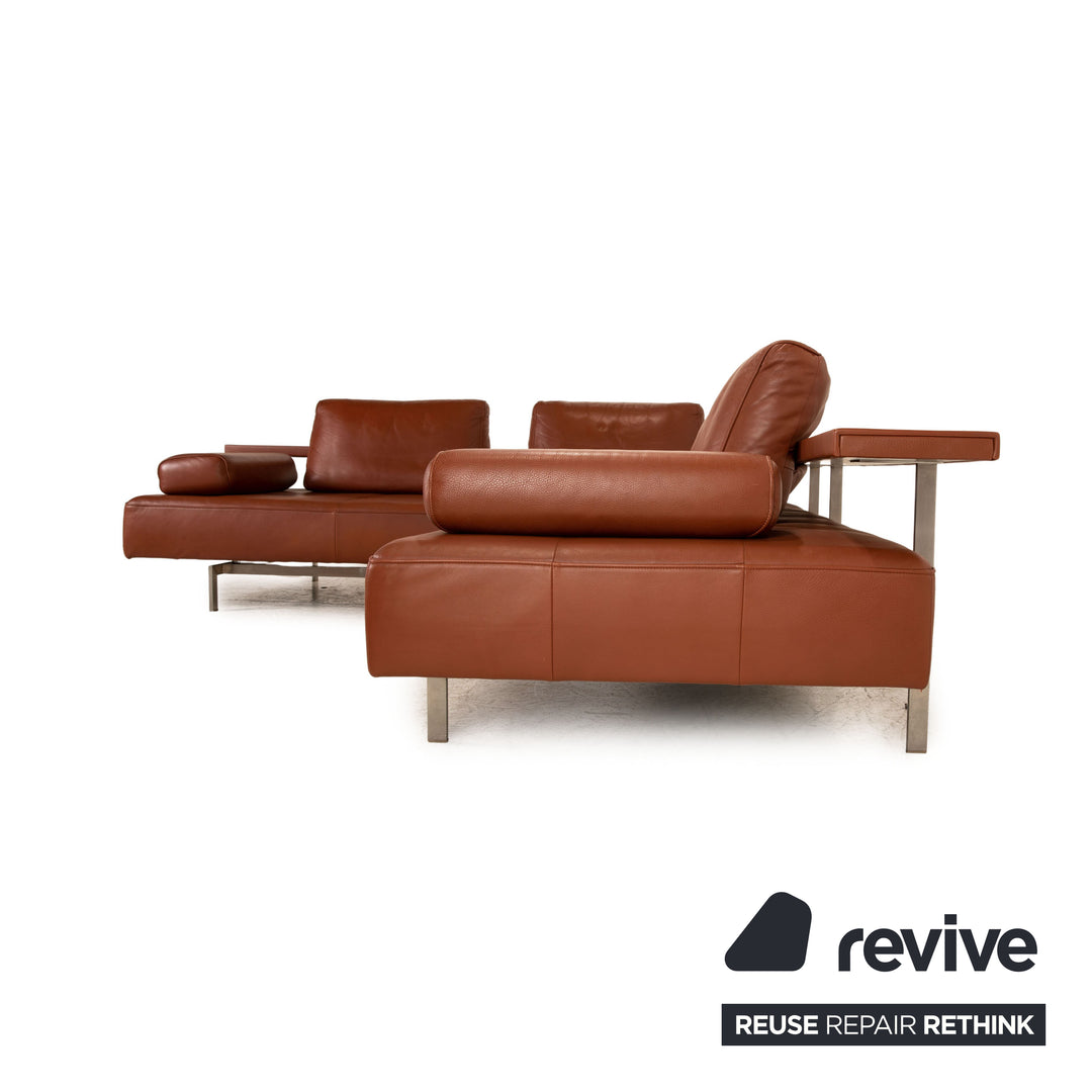 Rolf Benz Dono leather corner sofa brown sofa couch recamier left