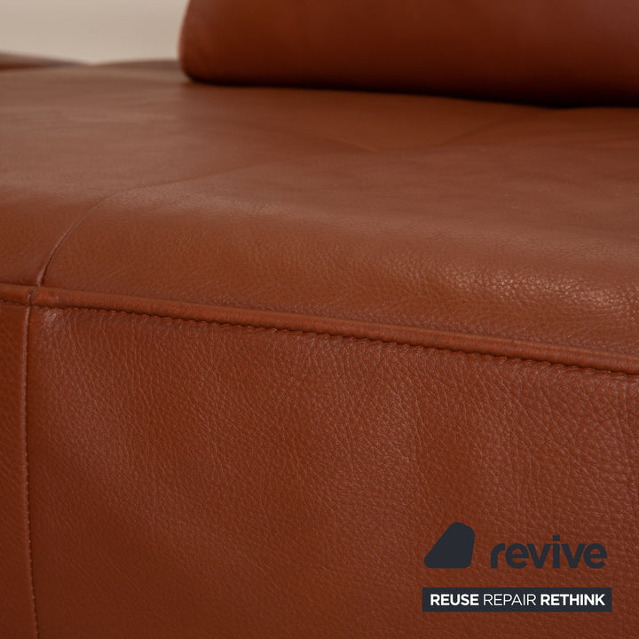 Rolf Benz Dono leather corner sofa brown sofa couch recamier left