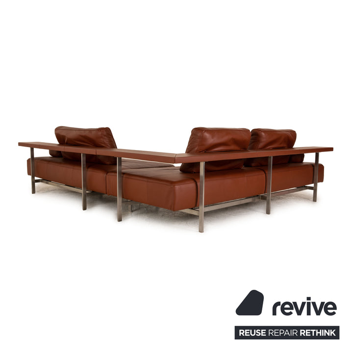 Rolf Benz Dono leather corner sofa brown sofa couch recamier left