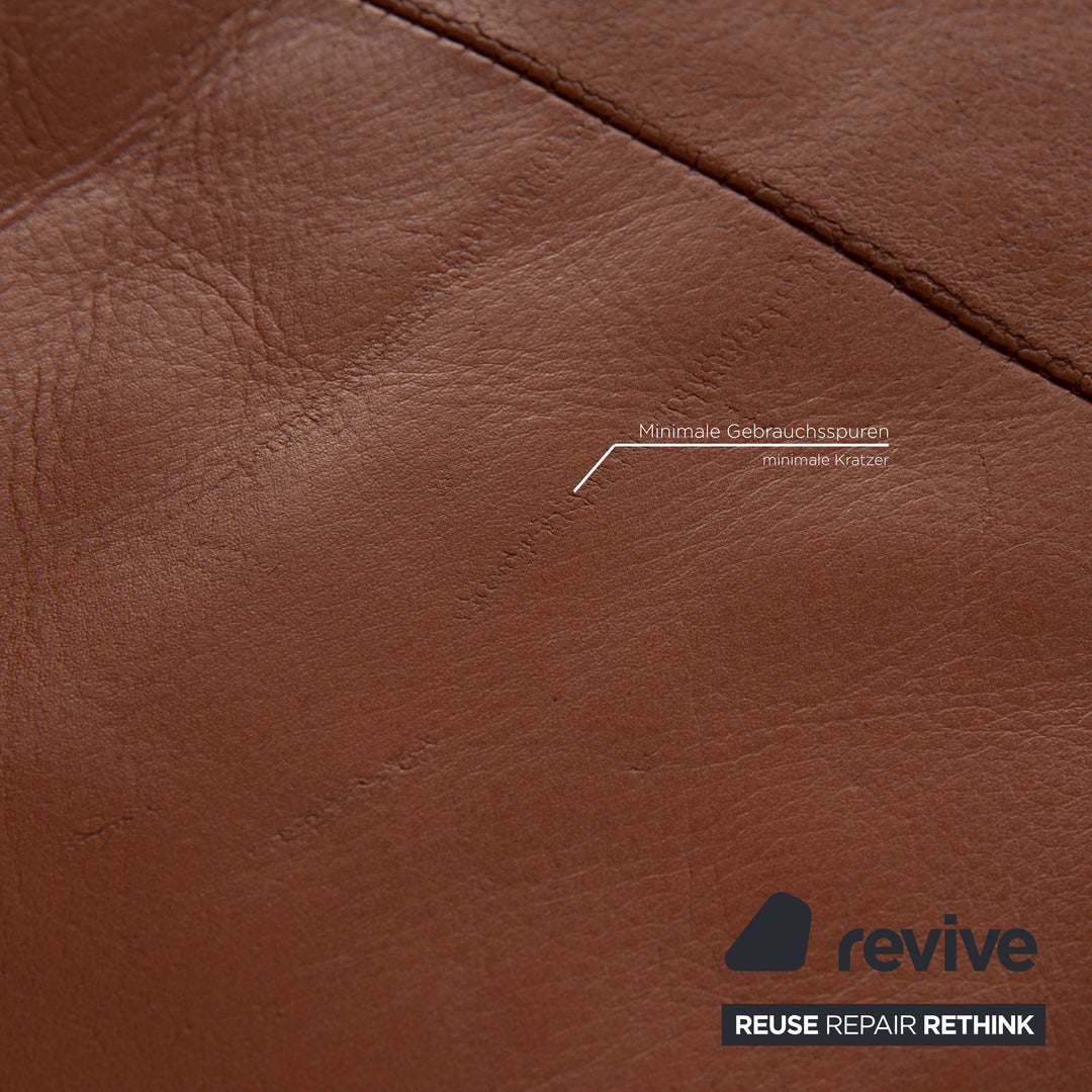 Rolf Benz Dono leather corner sofa brown sofa couch recamier left