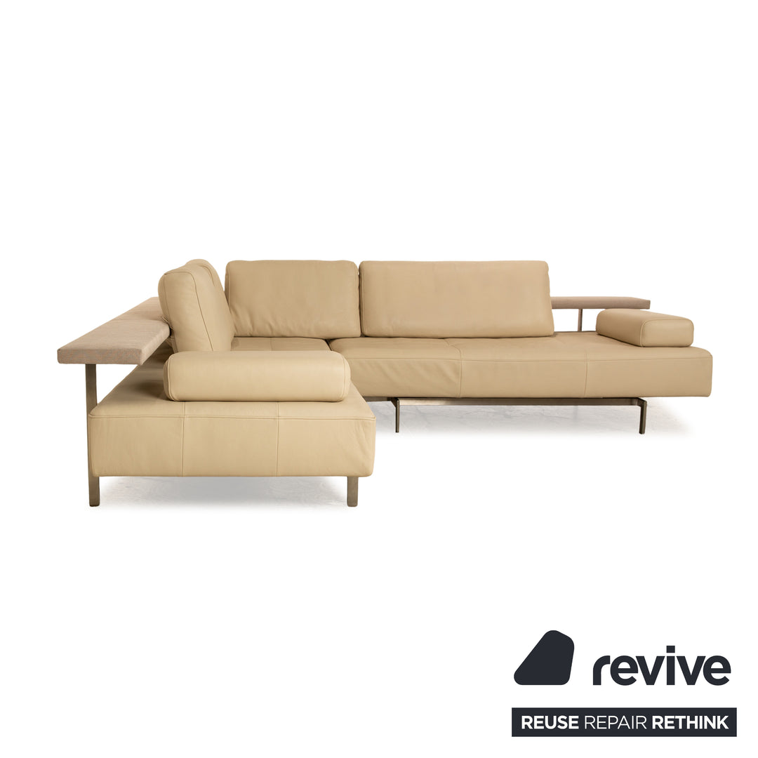 Rolf Benz Dono Leder Ecksofa Creme Sofa Couch Recamiere links manuelle Funktion