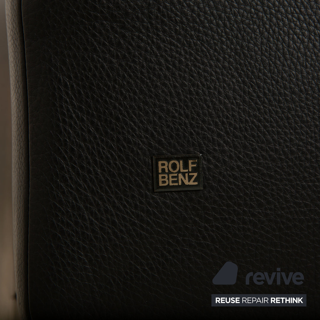 Rolf Benz Dono Leather Corner Sofa Black Recamiere Right Sofa Couch