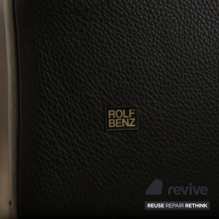 Rolf Benz Dono Leather Corner Sofa Black Recamiere Right Sofa Couch