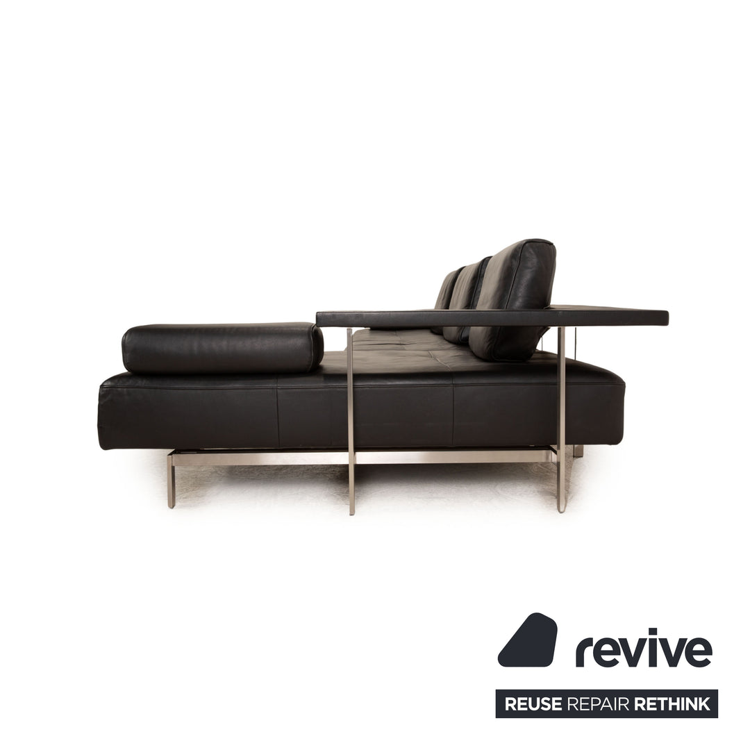 Rolf Benz Dono Leather Corner Sofa Black Recamiere Right Sofa Couch