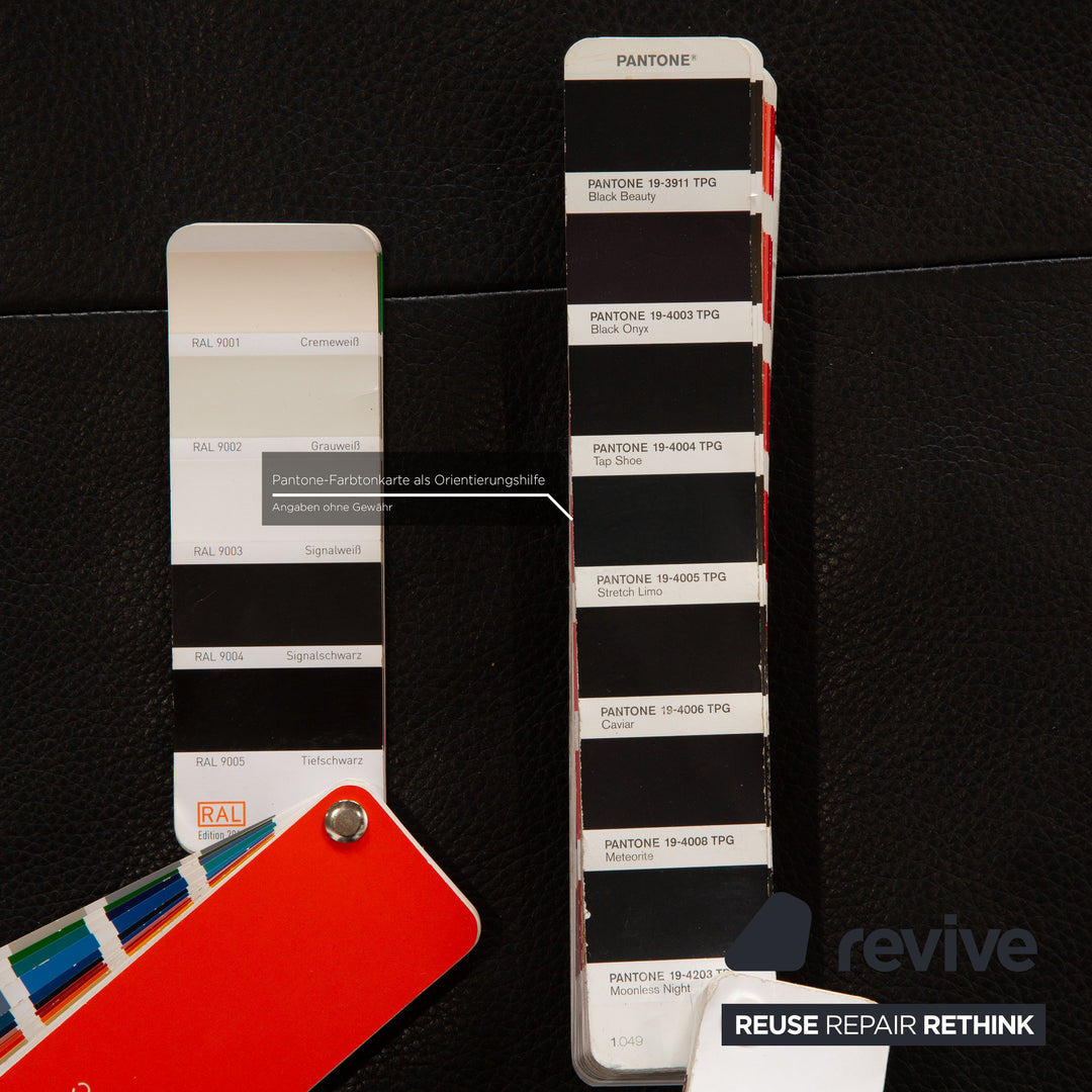 Rolf Benz Dono Leather Corner Sofa Black Recamiere Right Sofa Couch