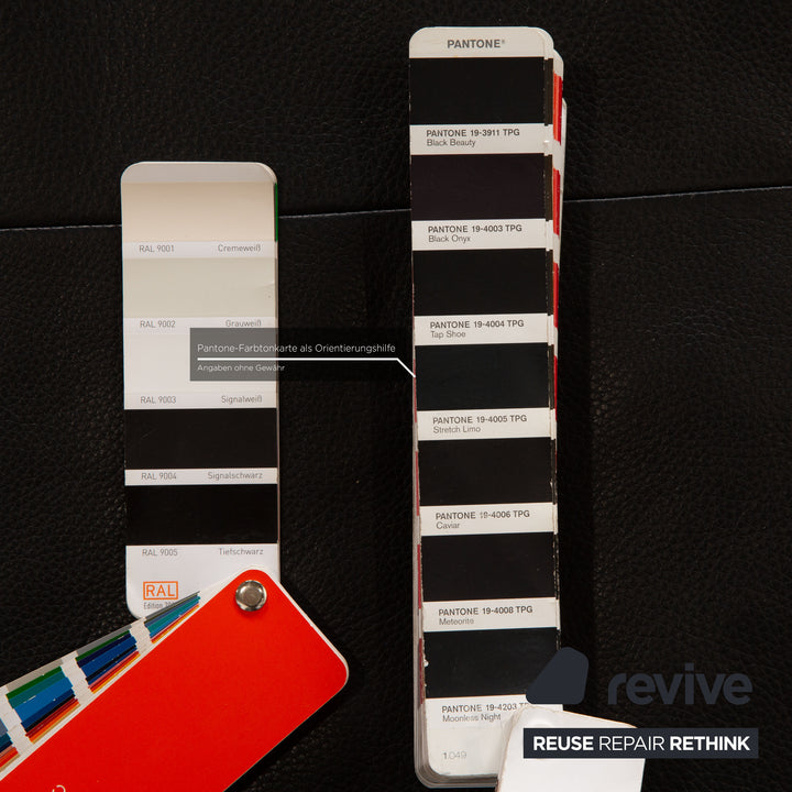 Rolf Benz Dono Leather Corner Sofa Black Recamiere Right Sofa Couch