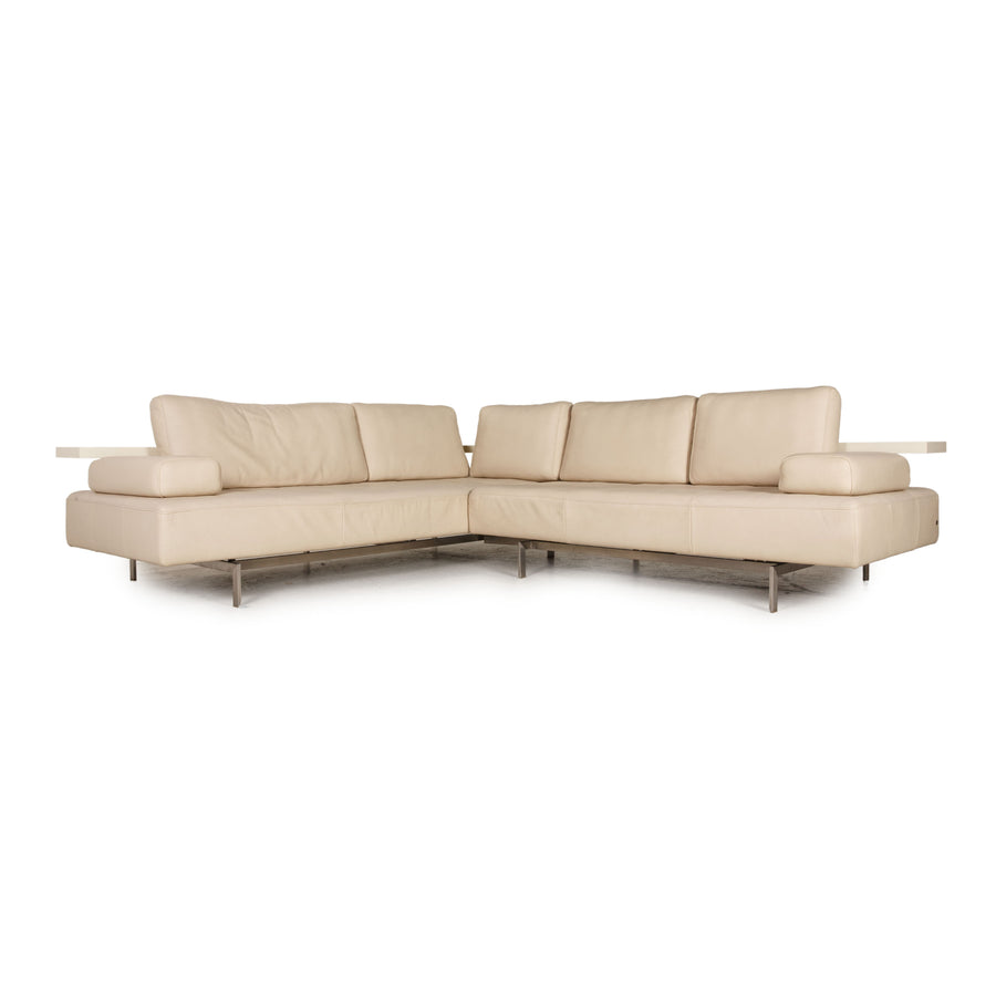 Rolf Benz Dono Leder Sofa Creme Ecksofa Couch