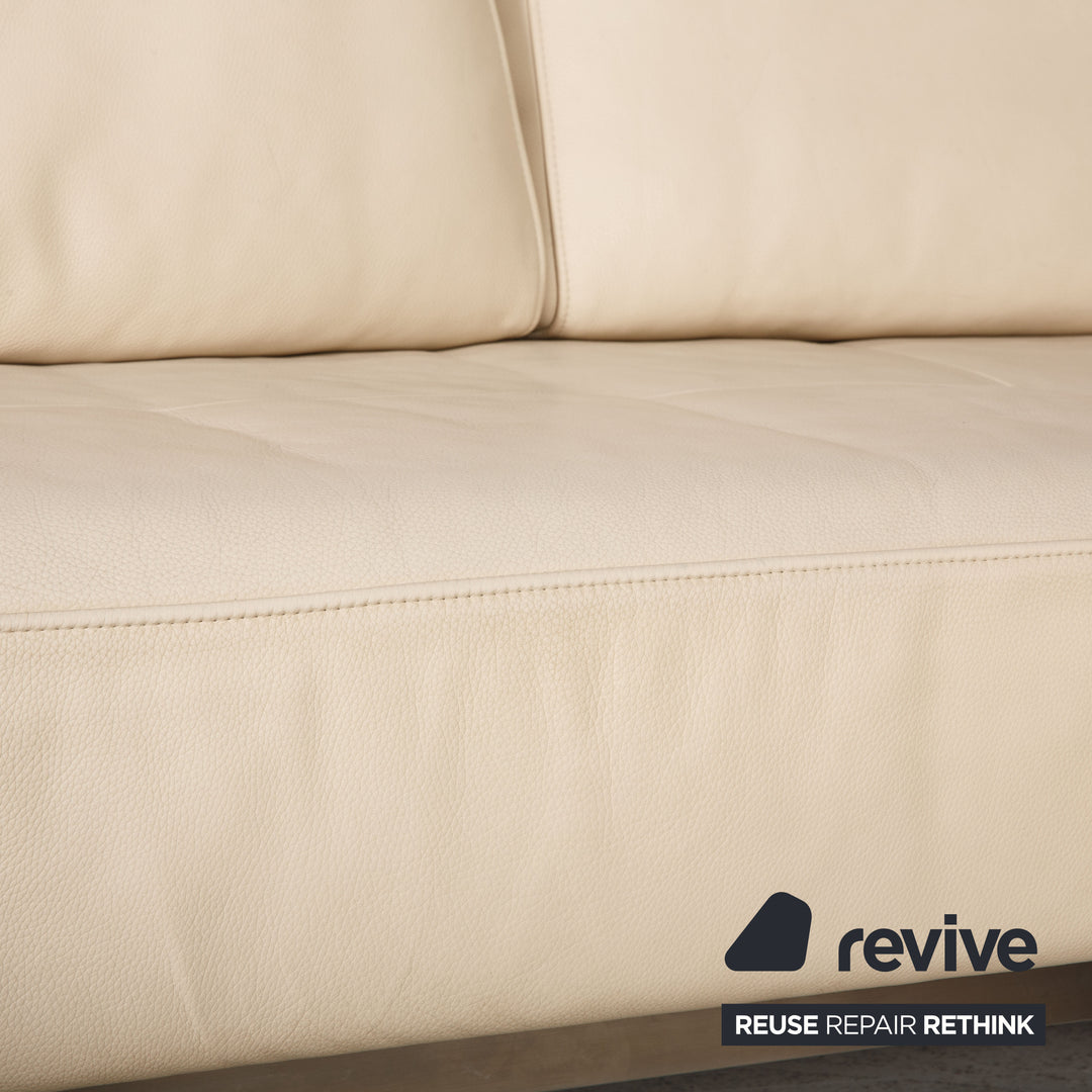 Rolf Benz Dono Leder Sofa Creme Ecksofa Couch