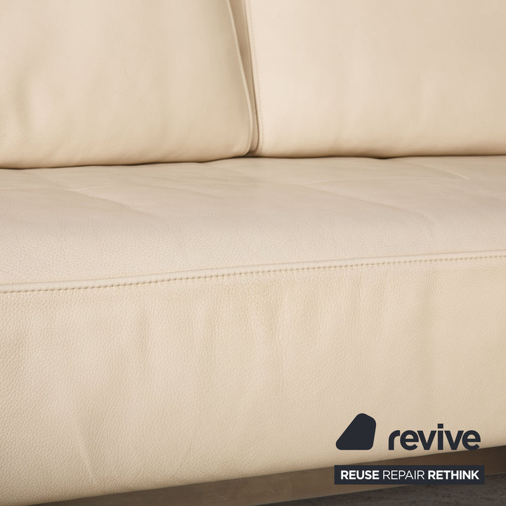 Rolf Benz Dono Leder Sofa Creme Ecksofa Couch
