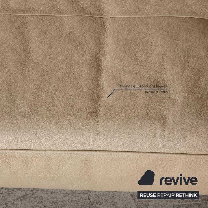 Rolf Benz Dono Leder Sofa Creme Ecksofa Couch