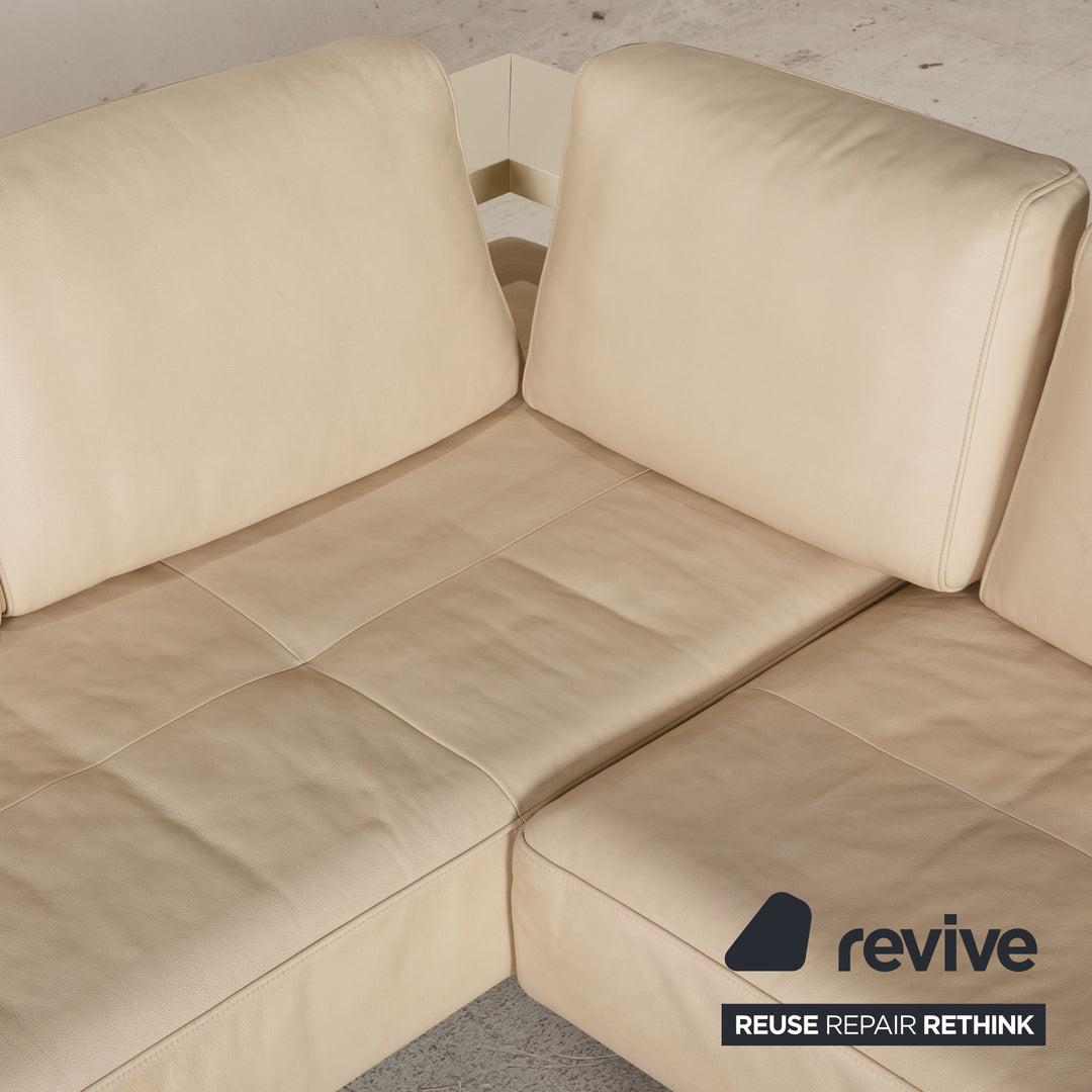 Rolf Benz Dono Leder Sofa Creme Ecksofa Couch