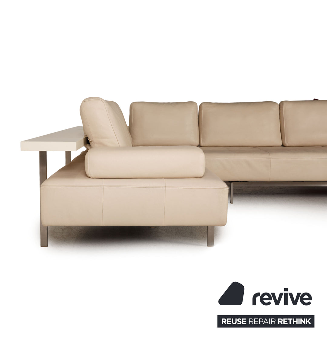 Rolf Benz Dono Leder Sofa Creme Ecksofa Couch