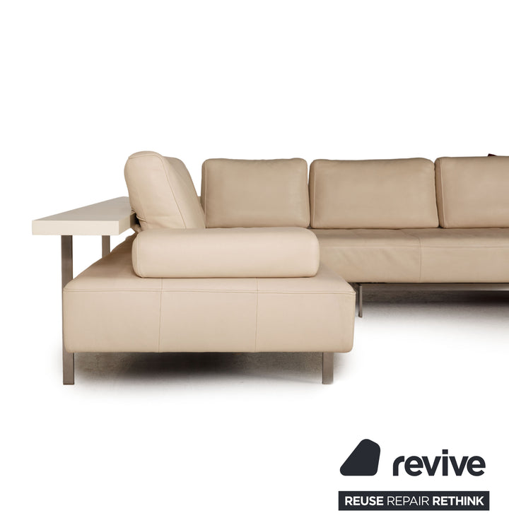 Rolf Benz Dono Leder Sofa Creme Ecksofa Couch