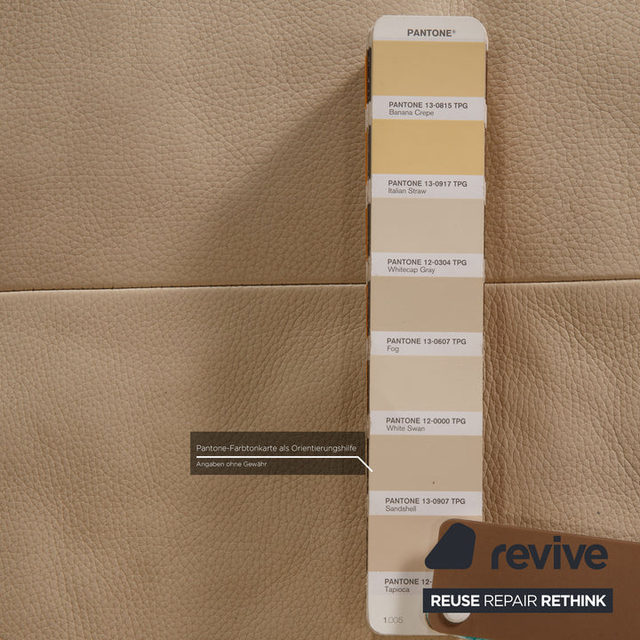 Rolf Benz Dono Leder Sofa Creme Ecksofa Couch