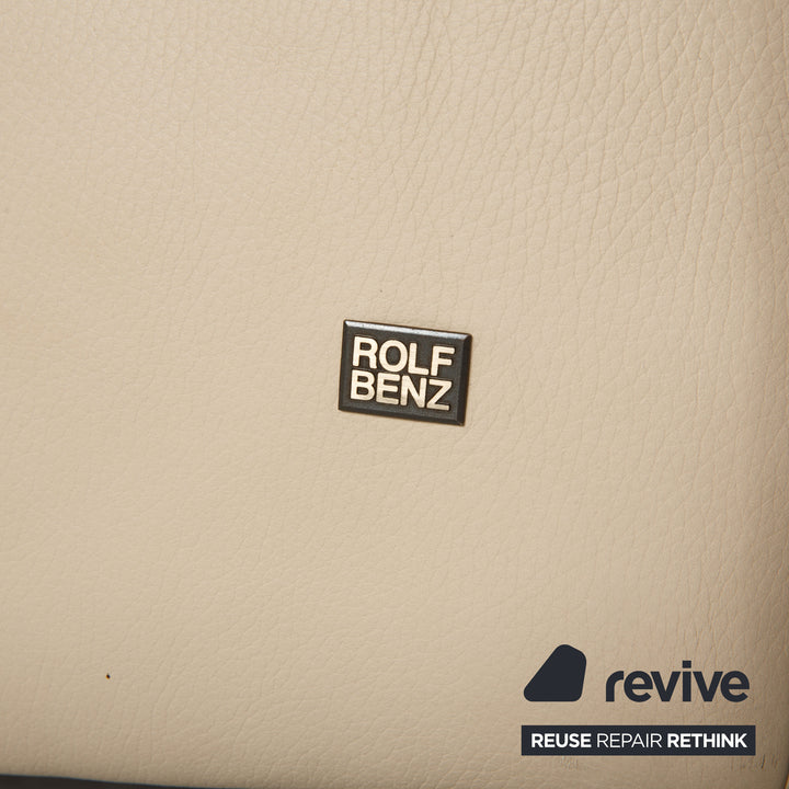 Rolf Benz Dono Leder Sofa Creme Ecksofa Couch