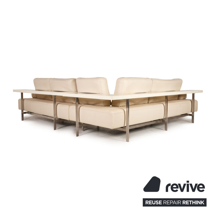 Rolf Benz Dono Leder Sofa Creme Ecksofa Couch